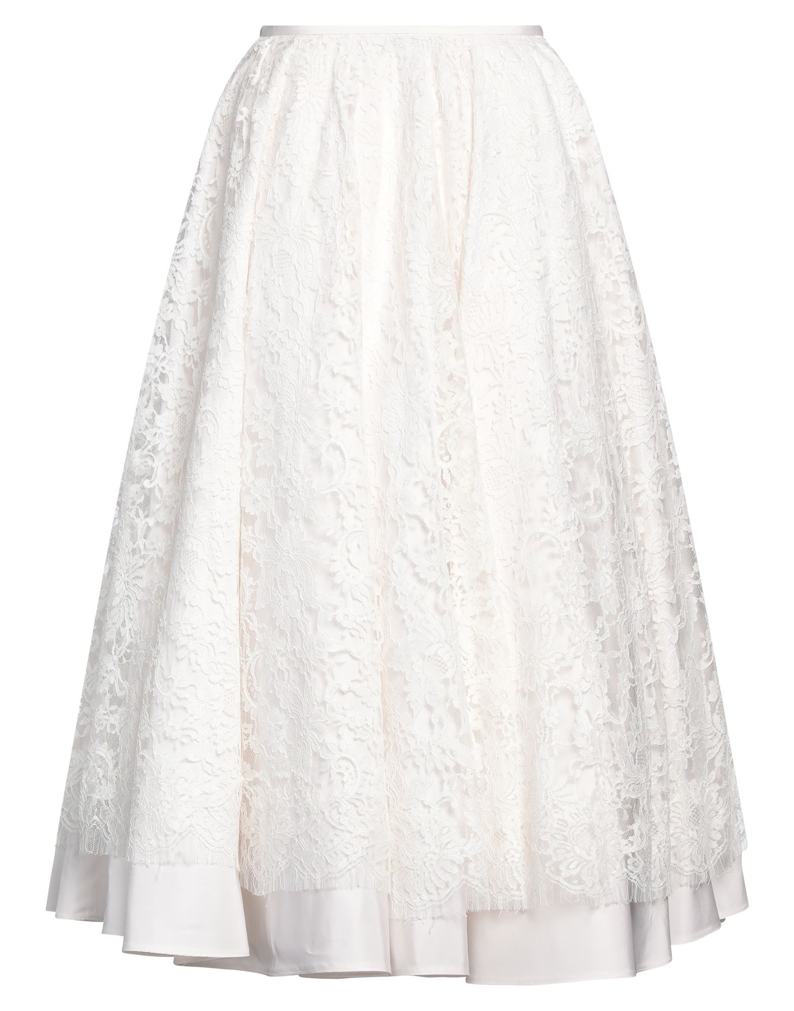 【希少】PRADA Cotton jersey midi skirt ミディ スカート 白 Prada floral-lace Cotton Midi Skirt | White | FARFETCH