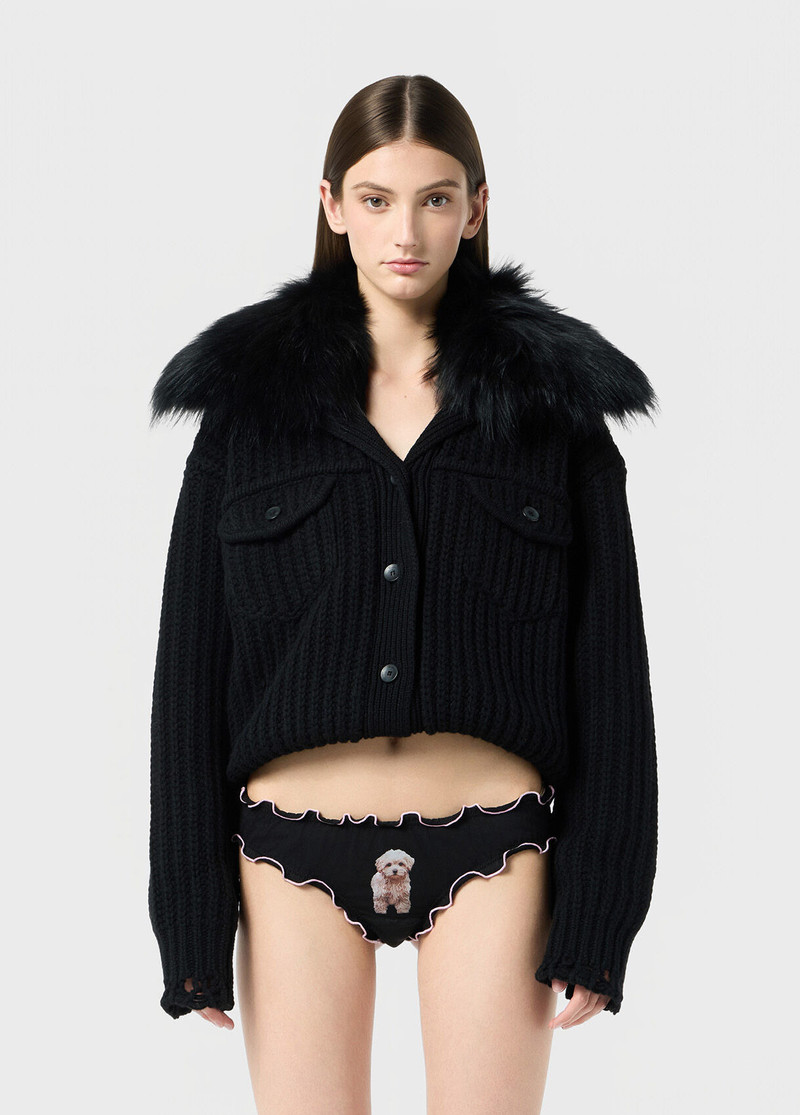 Blumarine PUPPY PRINT JERSEY BRIEFS WITH RUFFLES outlook