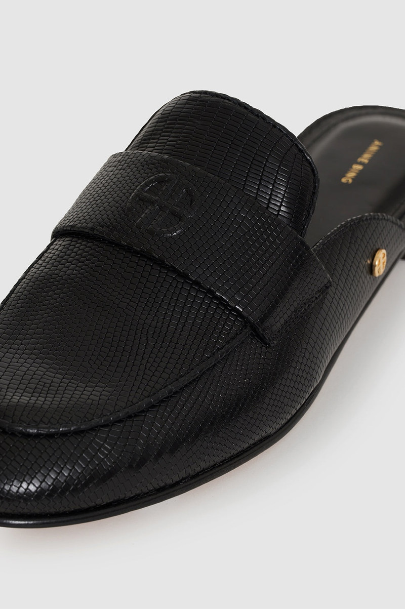 Corrine Mules - Mini Embossed Black 5