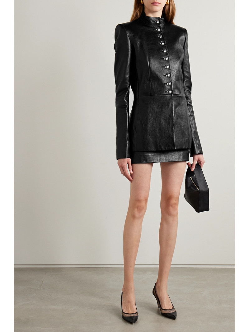 KHAITE Samuel Paneled Leather Jacket outlook