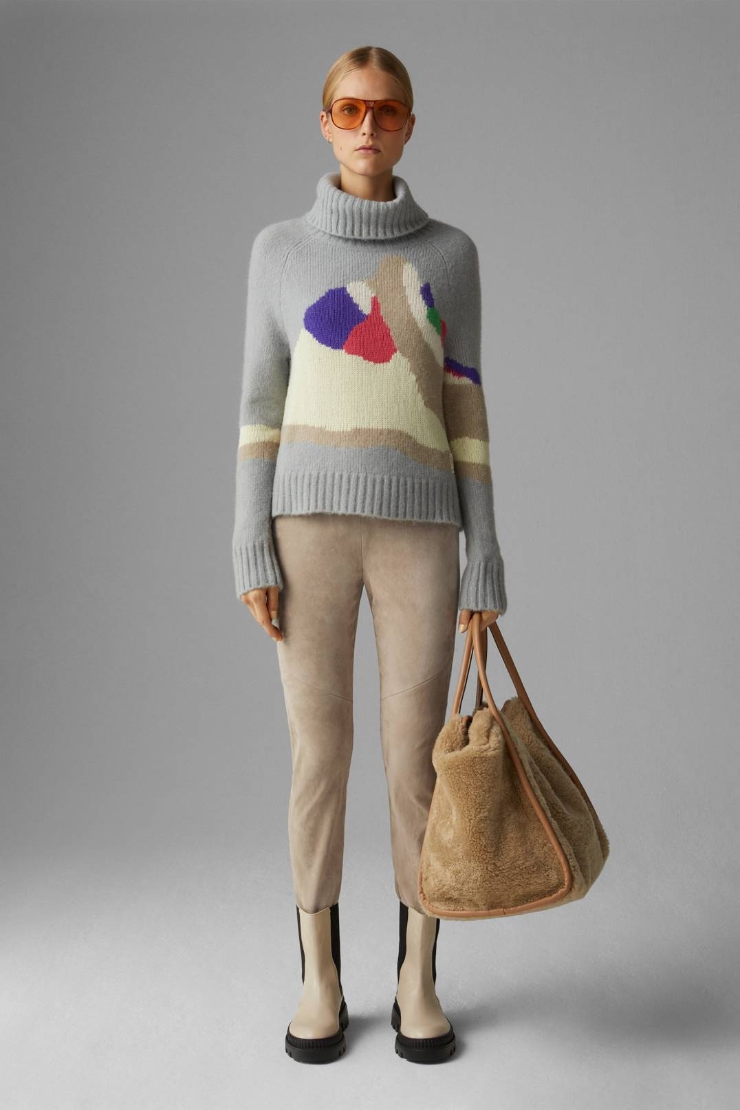 JUMI SUEDE STIRRUP TROUSERS IN CAMEL - 4