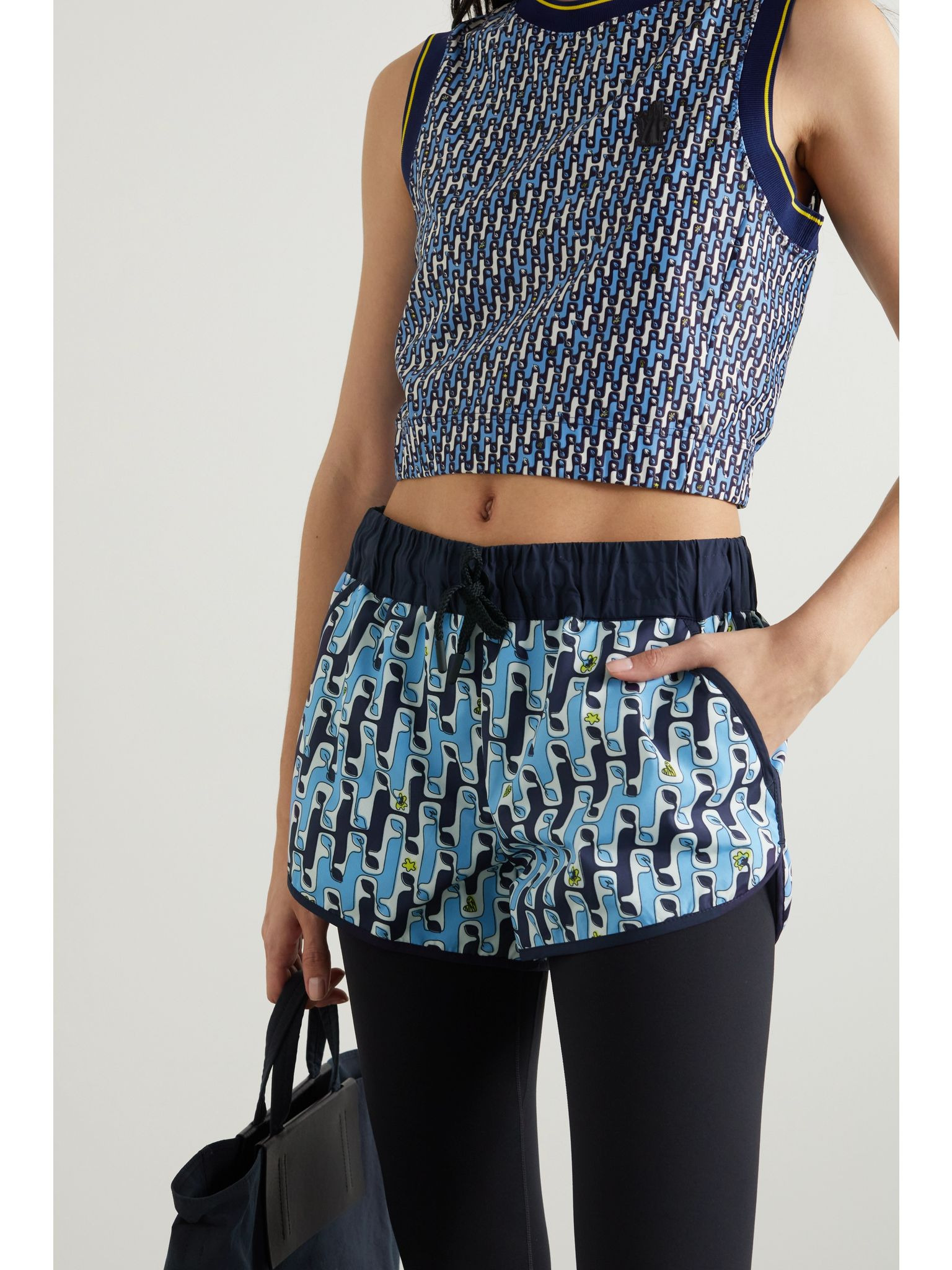Printed shell shorts Blue - 3