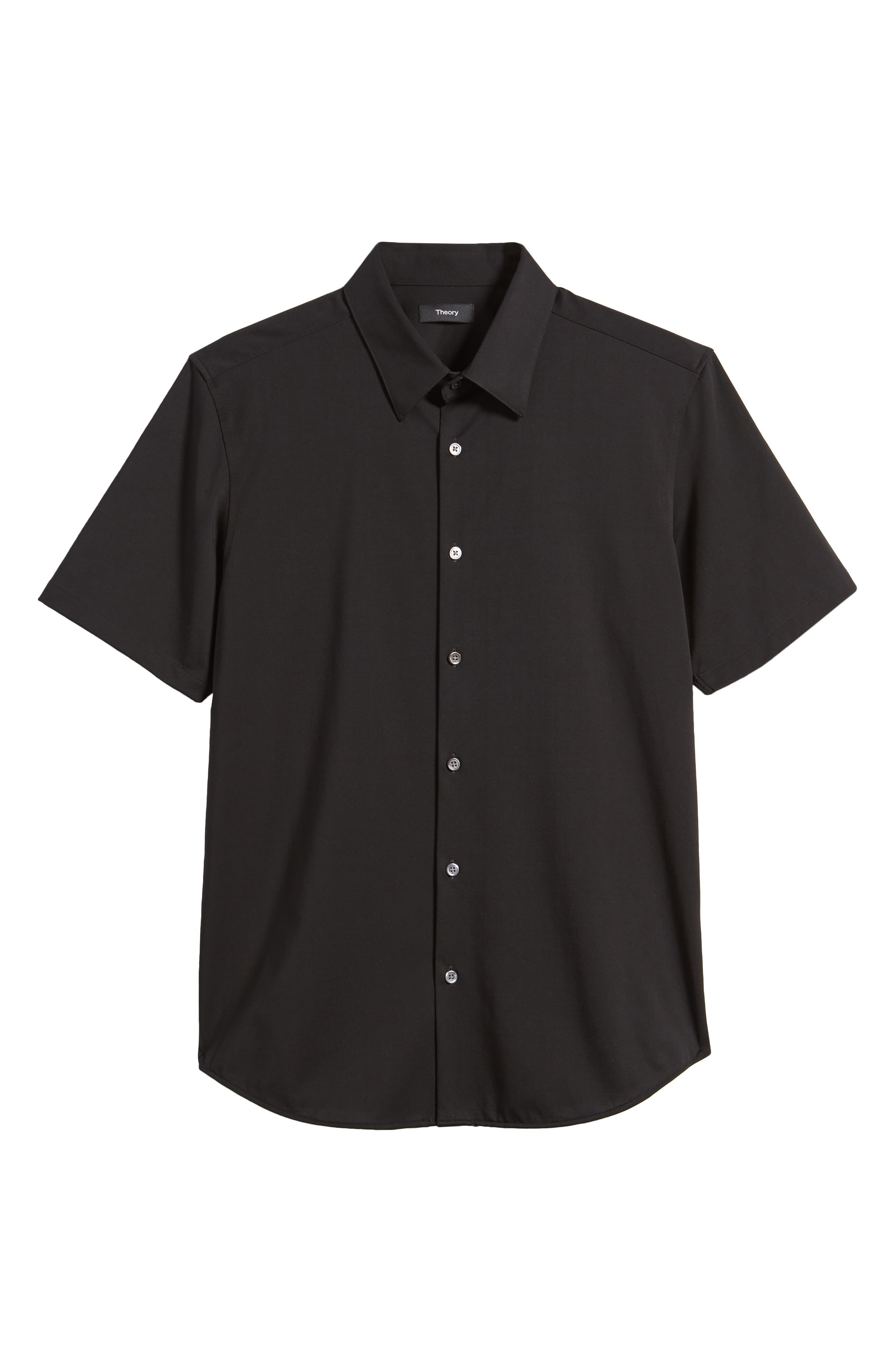 Theory Irving Short Sleeve Button-Up Shirt in Black - 6