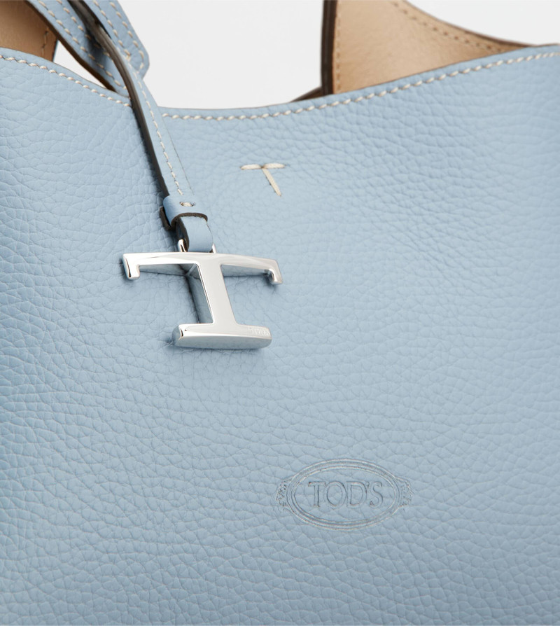 BAG IN LEATHER MICRO - LIGHT BLUE, BEIGE 5