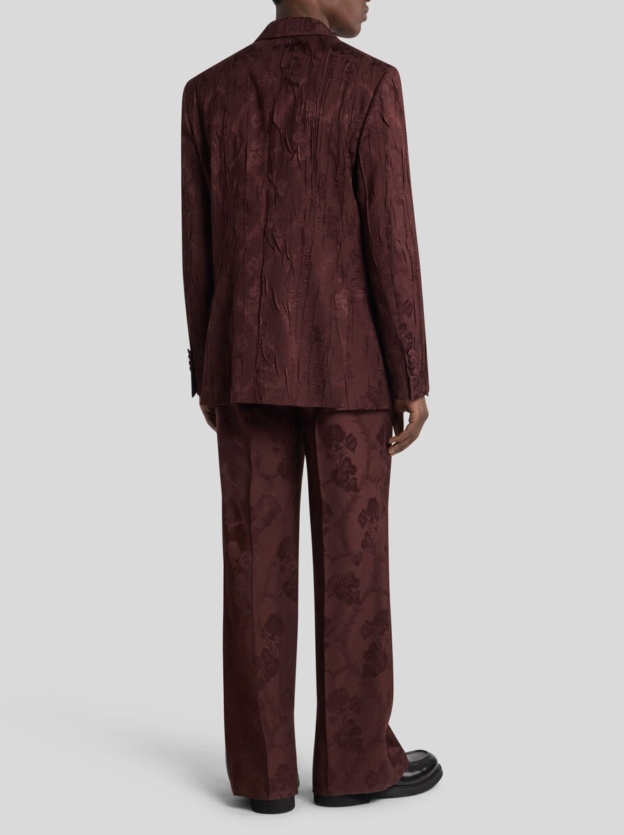 SINGLE-BREASTED WOOL-BLEND JACKET WITH PLEATING - 4