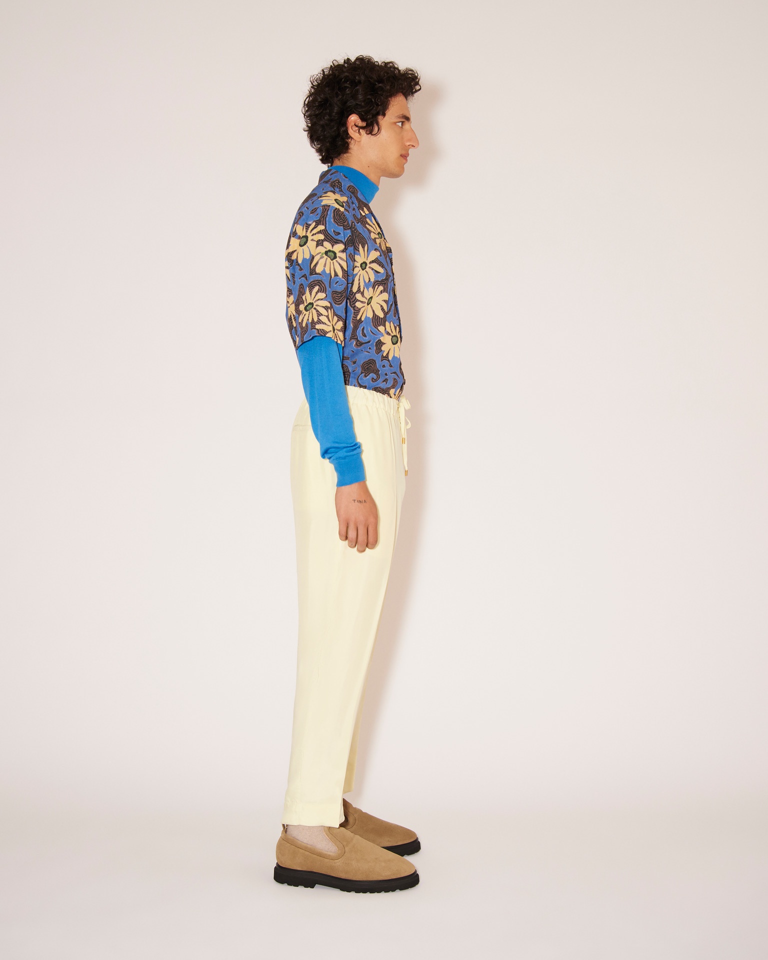 ZADE - Superfine merino roll-neck sweater - Bright blue - 2