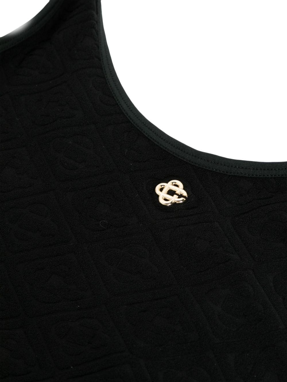 logo-embossed textured swimsuit - 3