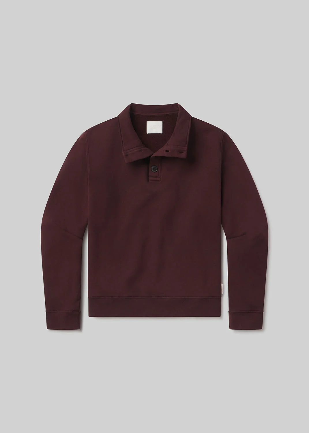 Half Button Pullover In Burgundy - 1