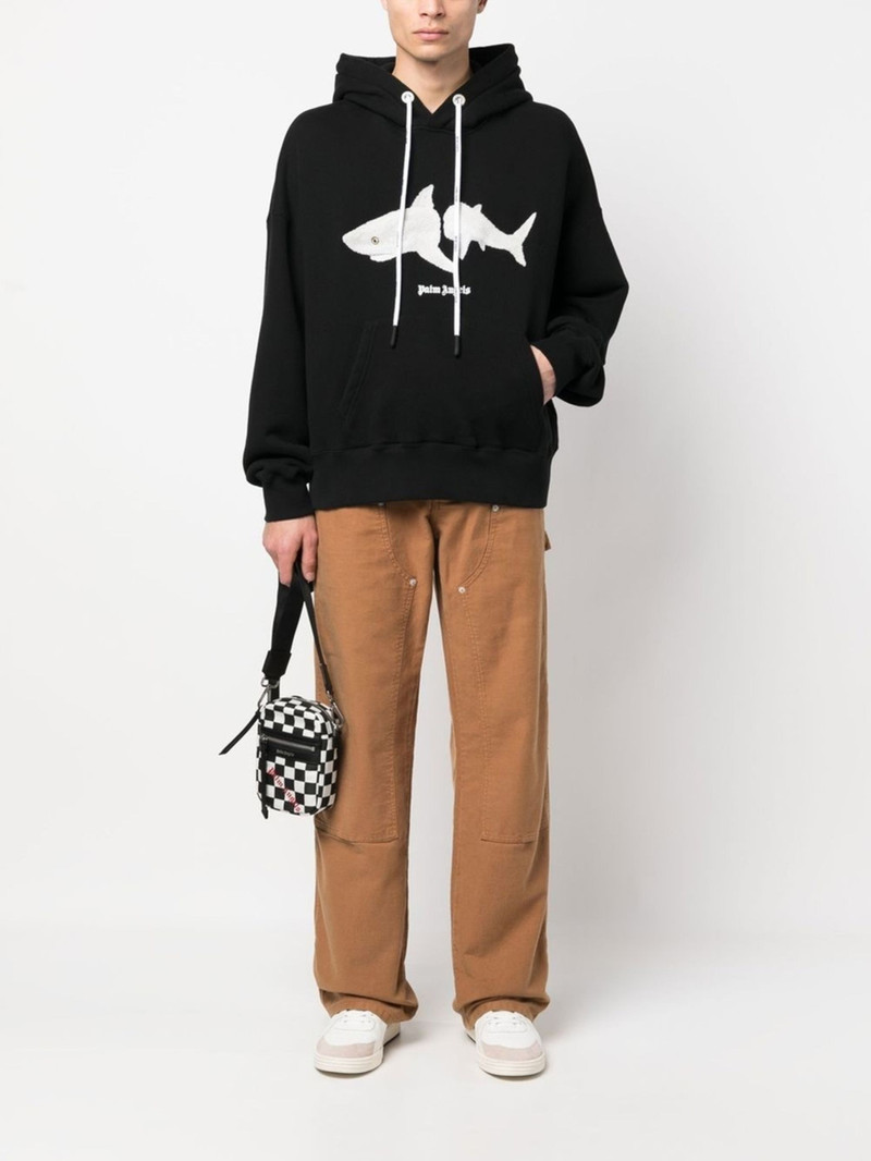 Palm Angels White Shark long-sleeve hoodie outlook