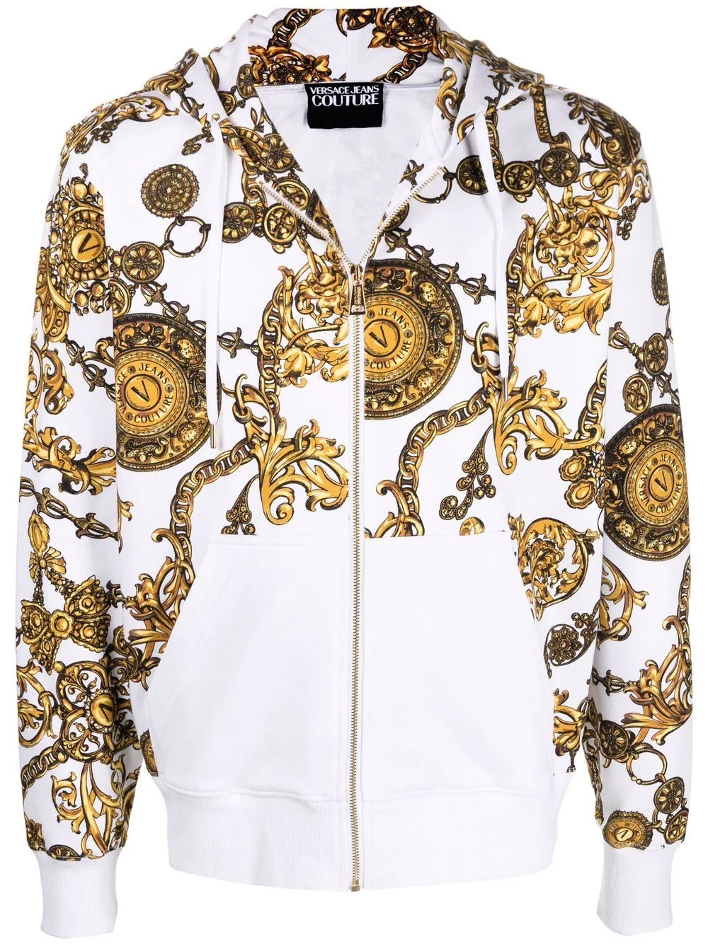 baroque-print hoodie - 1