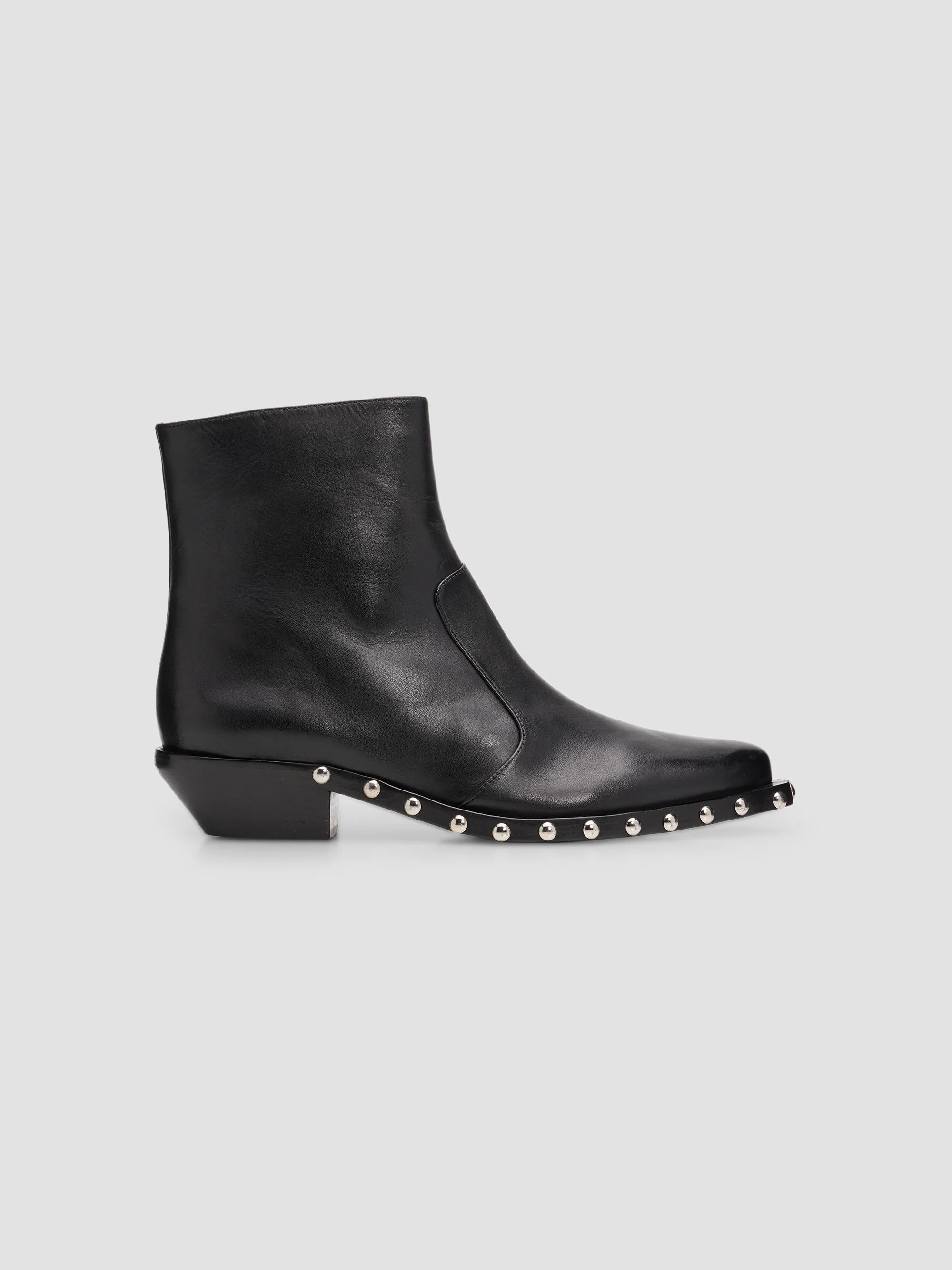 Women's Taylor 30MM Studded Leather Booties - Black - 1