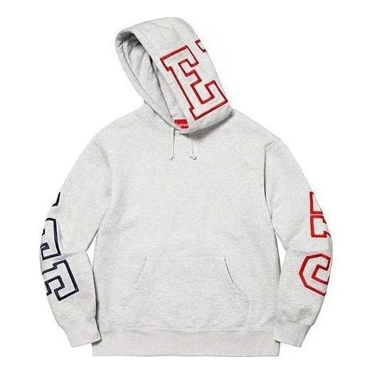 Supreme State Hooded Sweatshirt 'Grey Black Red' SUP-FW22-004 - 1