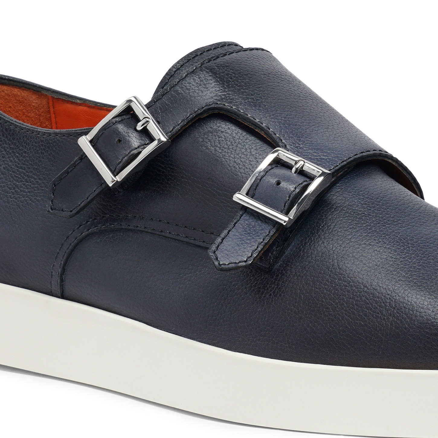 Men’s blue leather double-buckle shoe - 5