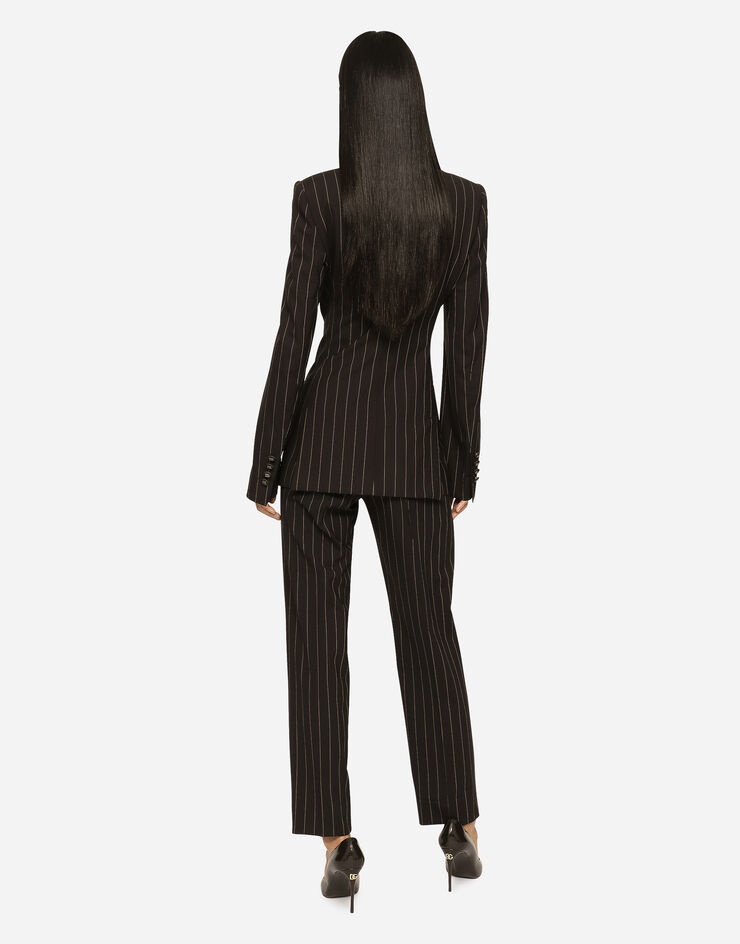 High-waisted pinstripe wool pants - 3