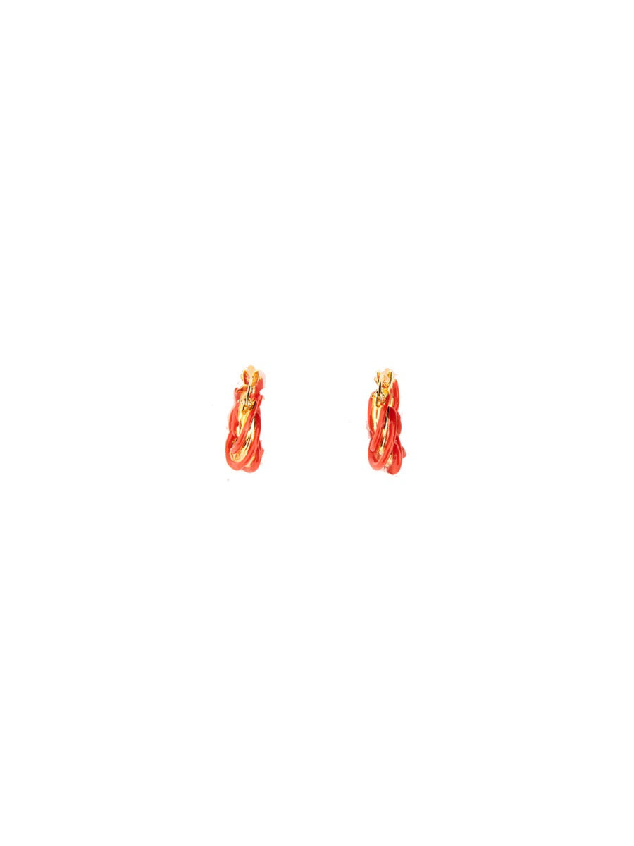 Bottega Veneta Women Pillar Hoop Earrings - 1