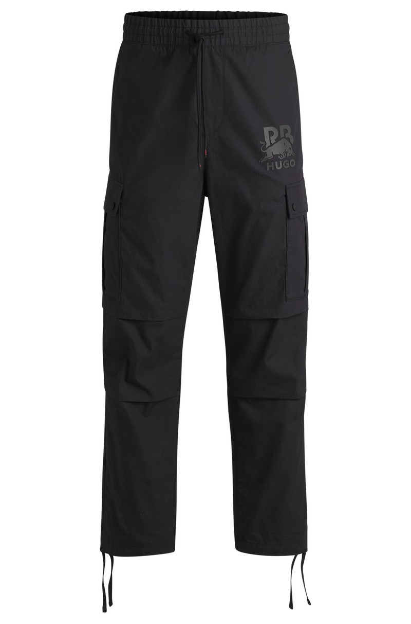 HUGO X RB REGULAR-FIT TROUSERS WITH CARBON STEALTH LOGO 1