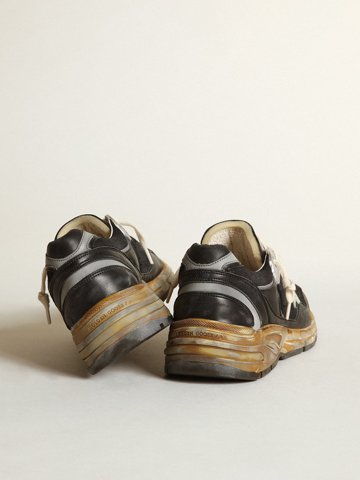 Men's Dad-Star in black mesh and nappa with ice-colored star - 5