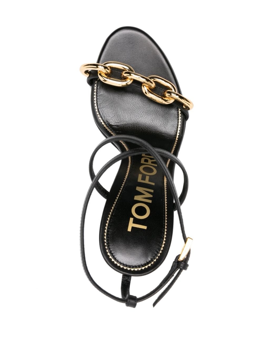 105mm chain-detail leather sandals - 4