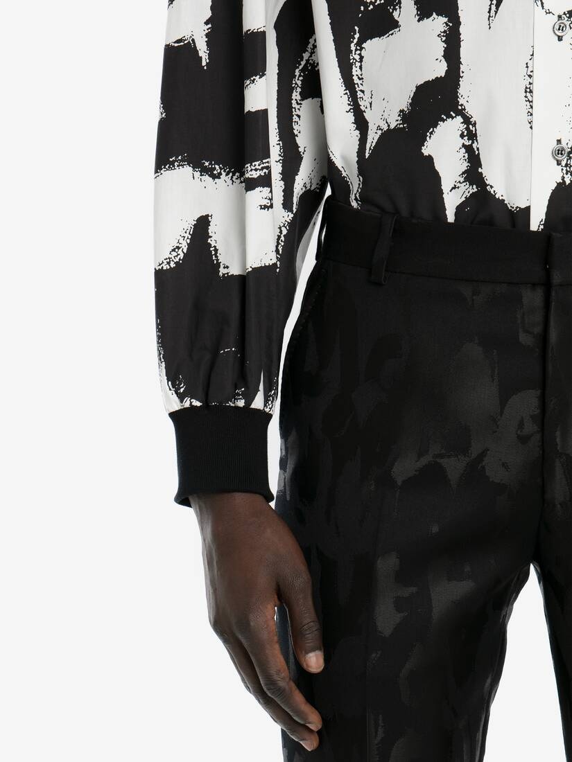 Mcqueen Graffiti Crew Neck Sweatshirt in Black/ivory - 5