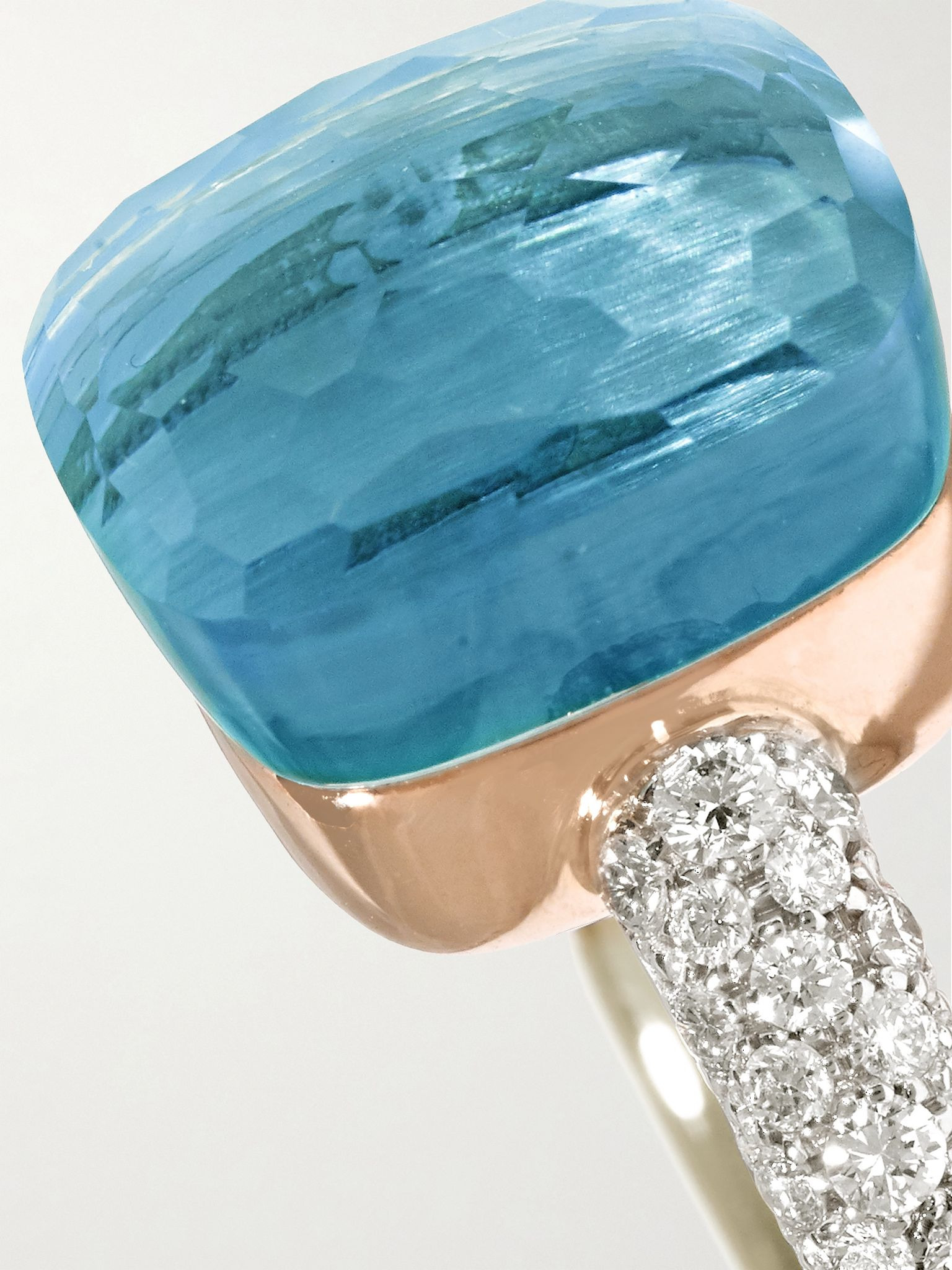 Nudo 18-karat white gold, topaz and diamond ring Blue - 4
