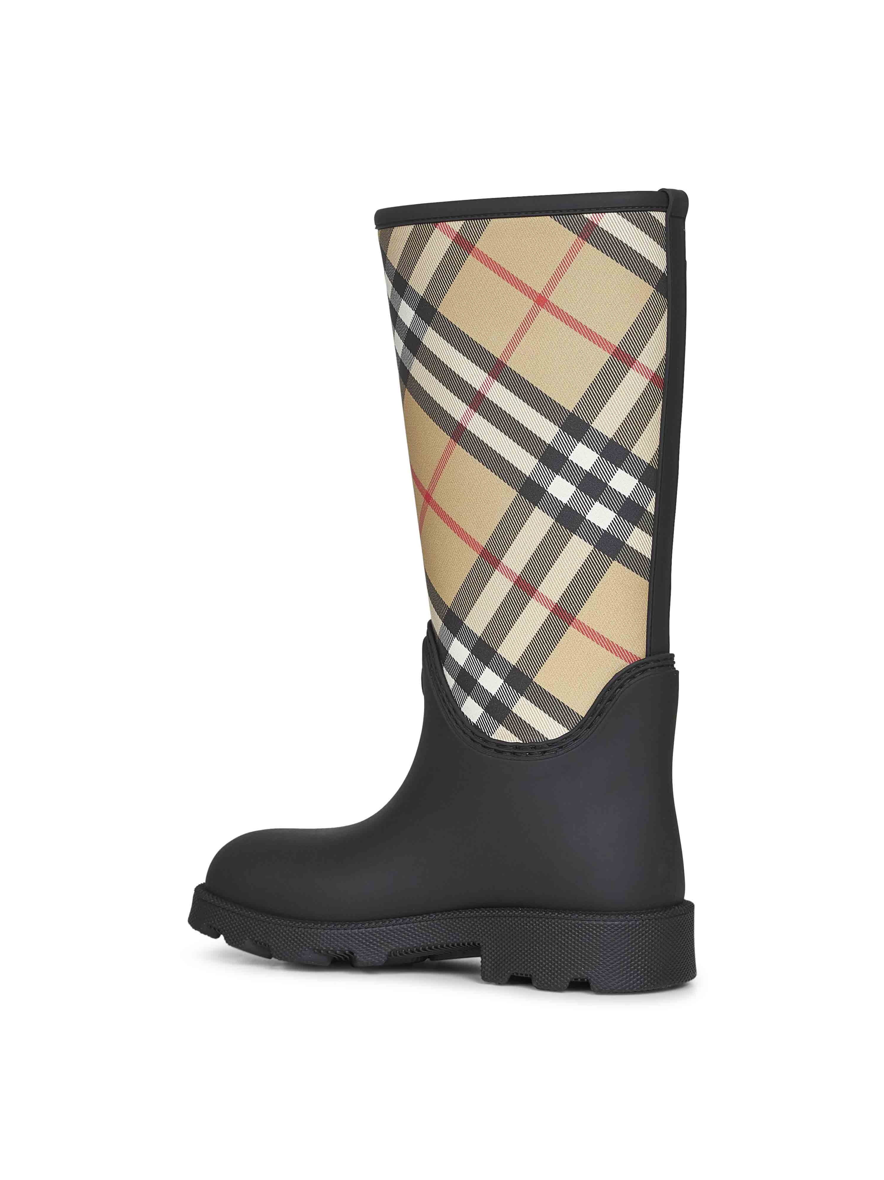 Black rubber Marsh Stamp high rain boots - 3