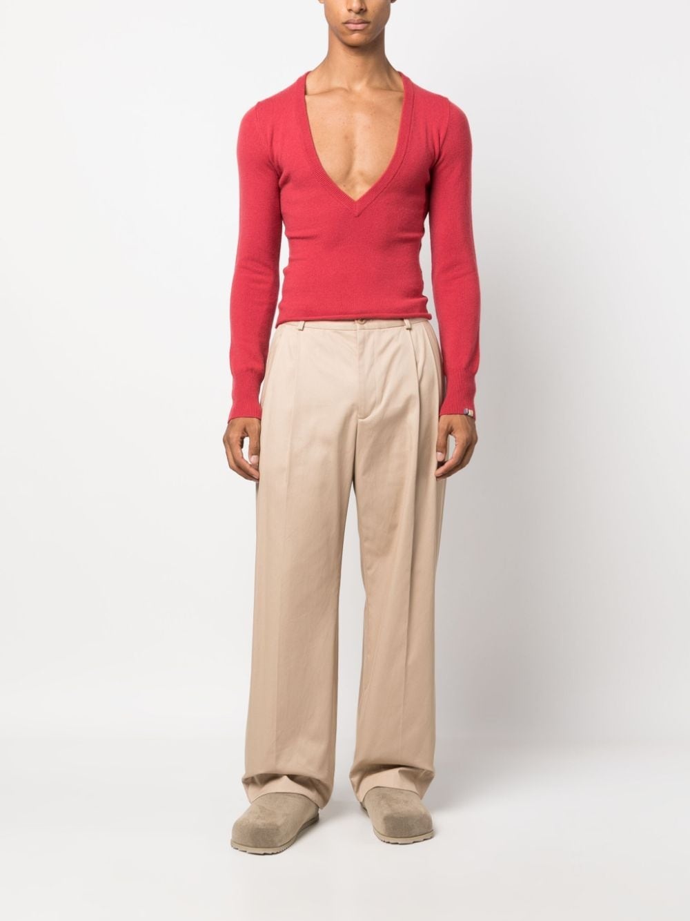 cashmere blend V-neck jumper - 3