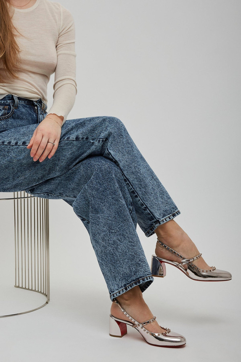 Christian Louboutin Janispikes 55 metallic pumps outlook