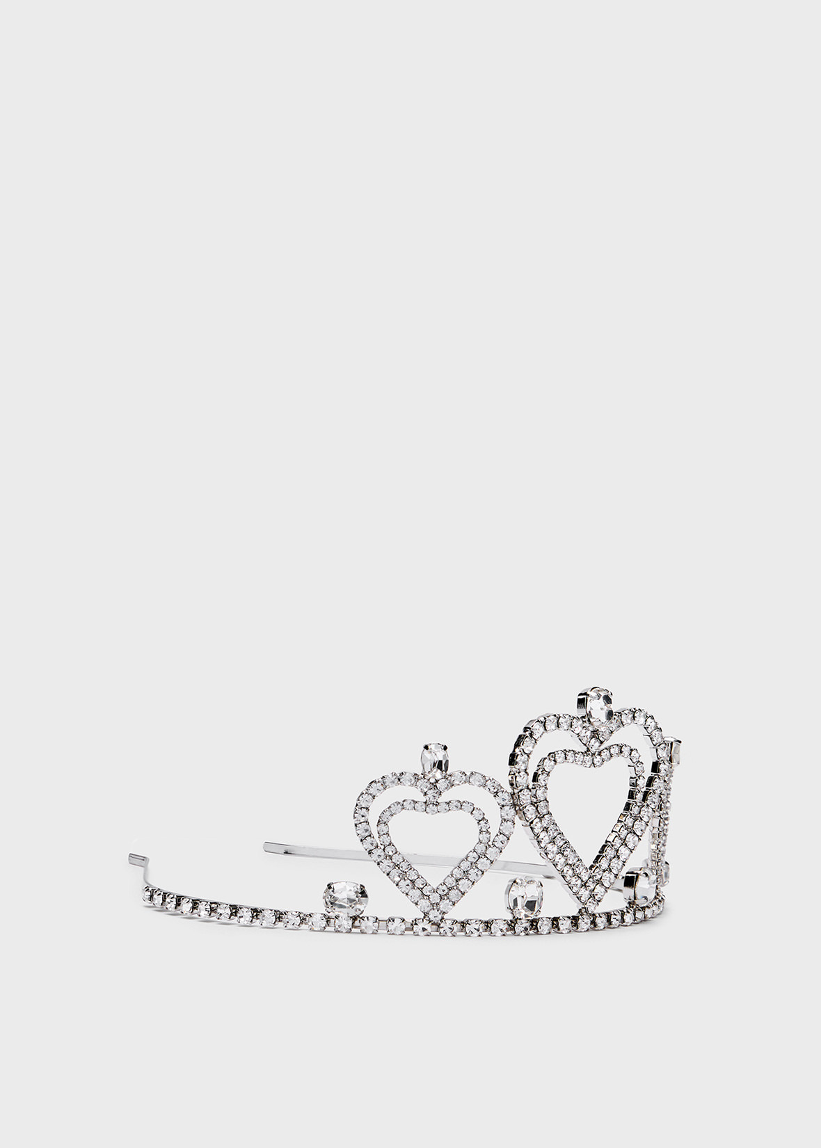 METAL TIARA WITH CRYSTALS AND HEARTS - 2