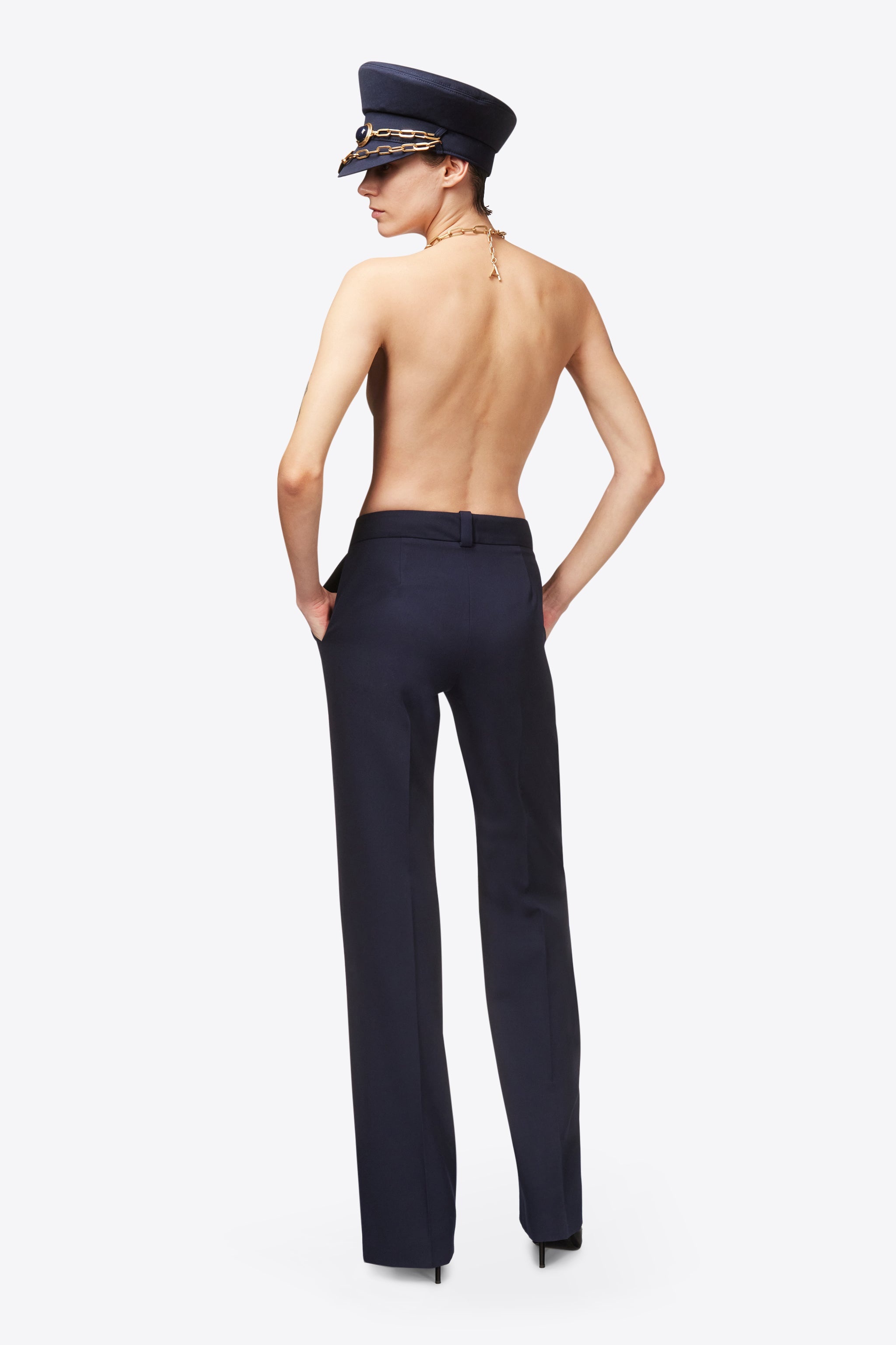 CHAIN PLATE STRAIGHT LEG TROUSER - 6