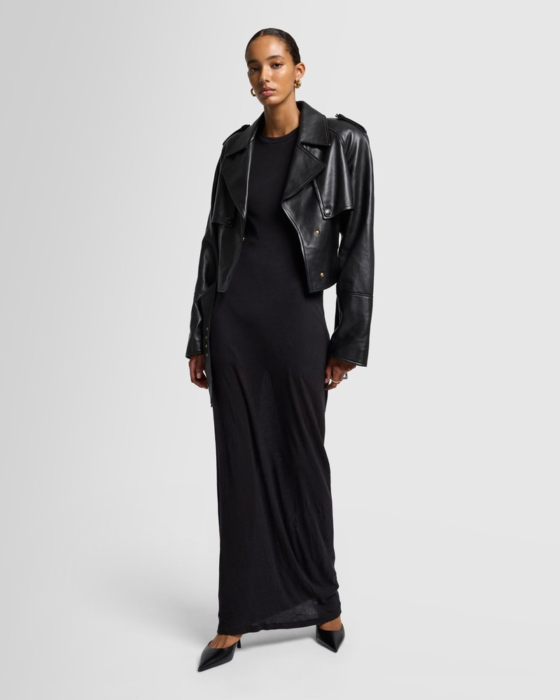 Sheer Long Sleeve Maxi Dress in Black 3