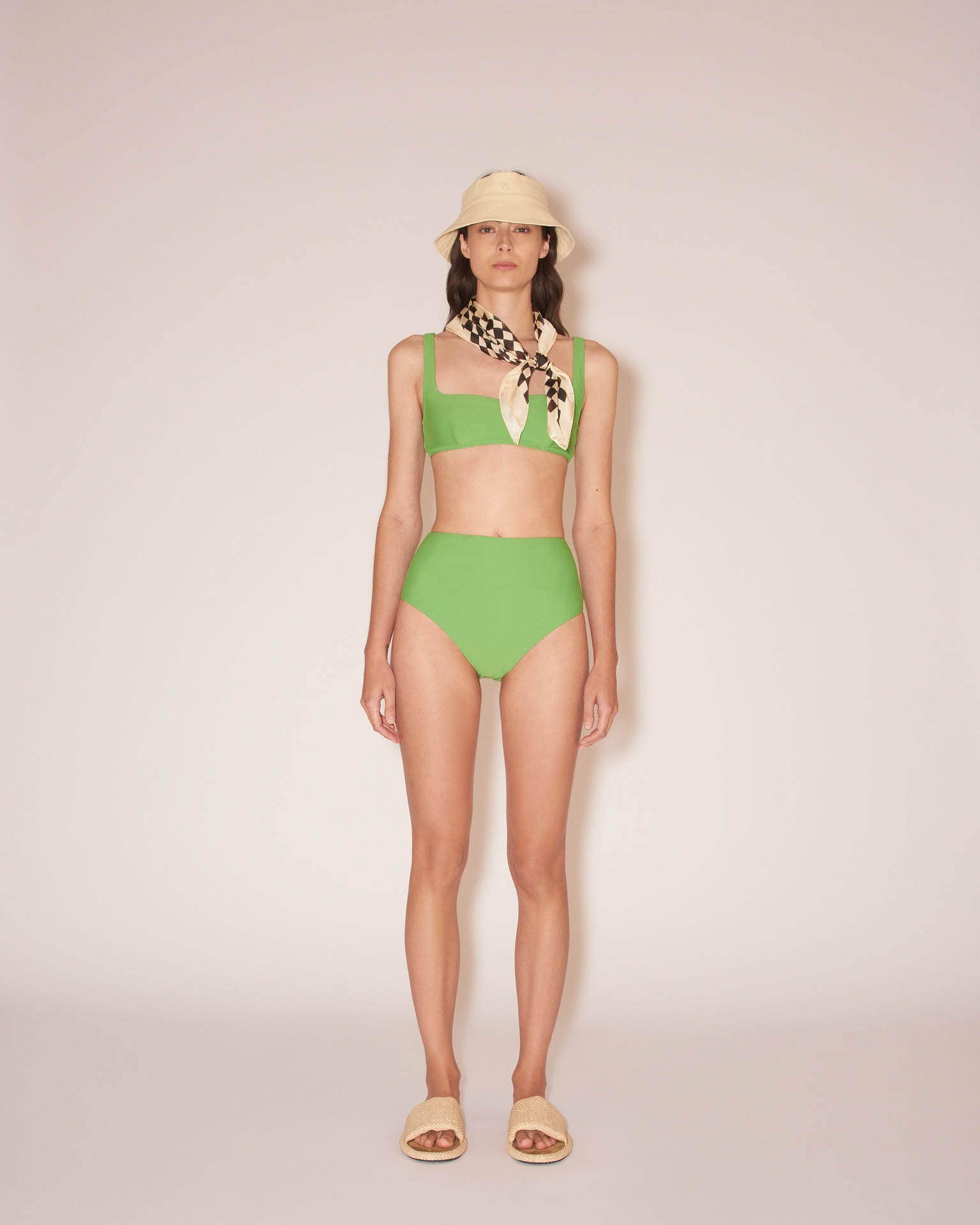 BENTE - Matte stretch high-cut briefs - Green - 3