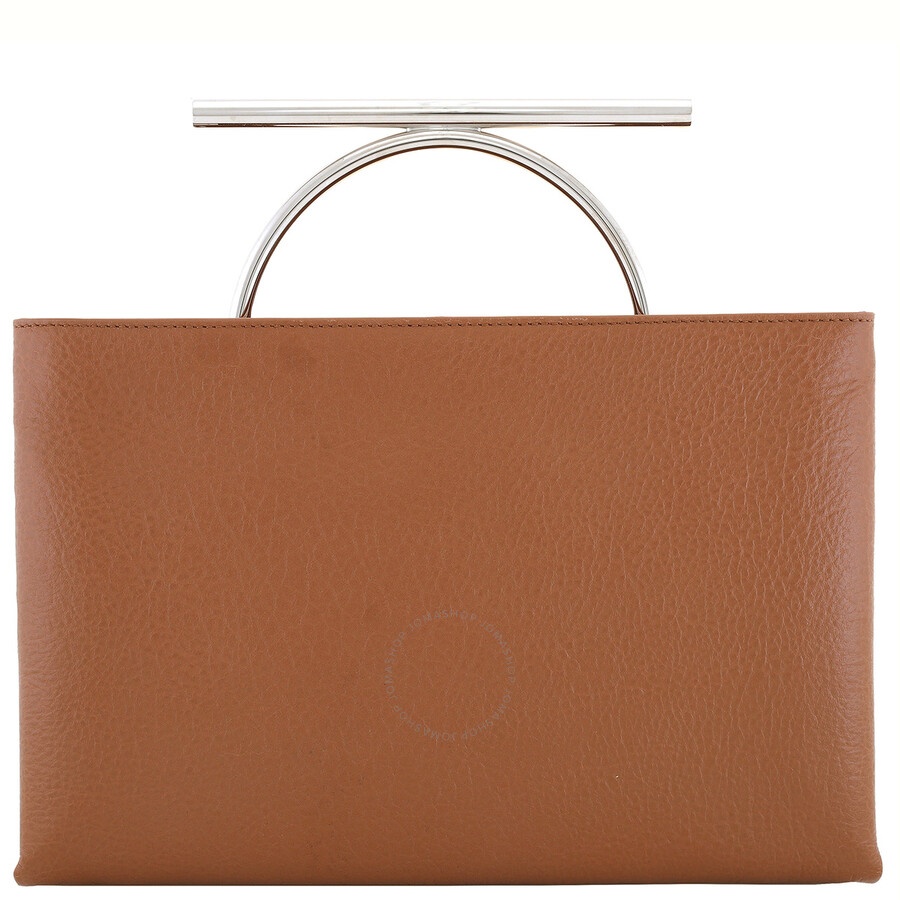 Alexander Mcqueen Pecan / Silver Ladies Cross-Bar Clutch - 3