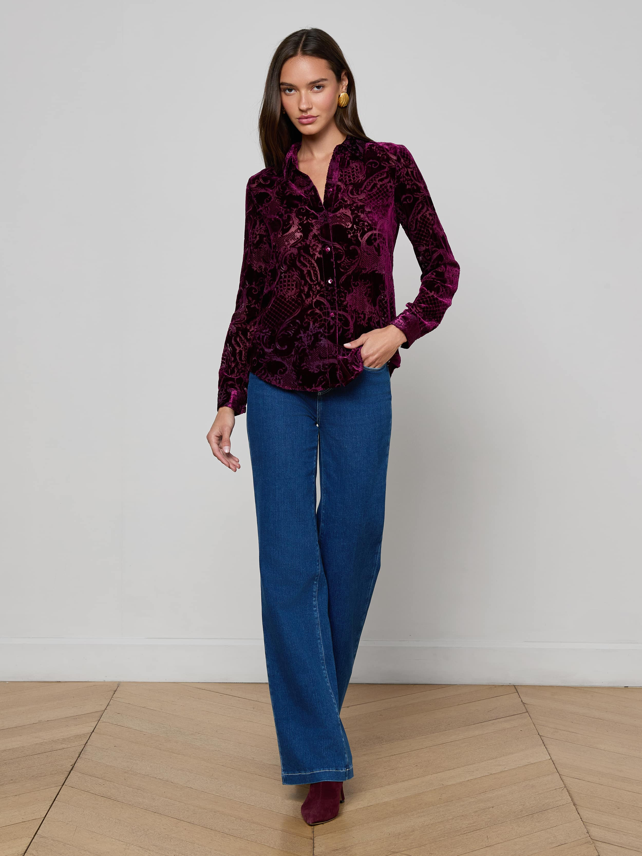 Laurent Velvet Blouse - 4