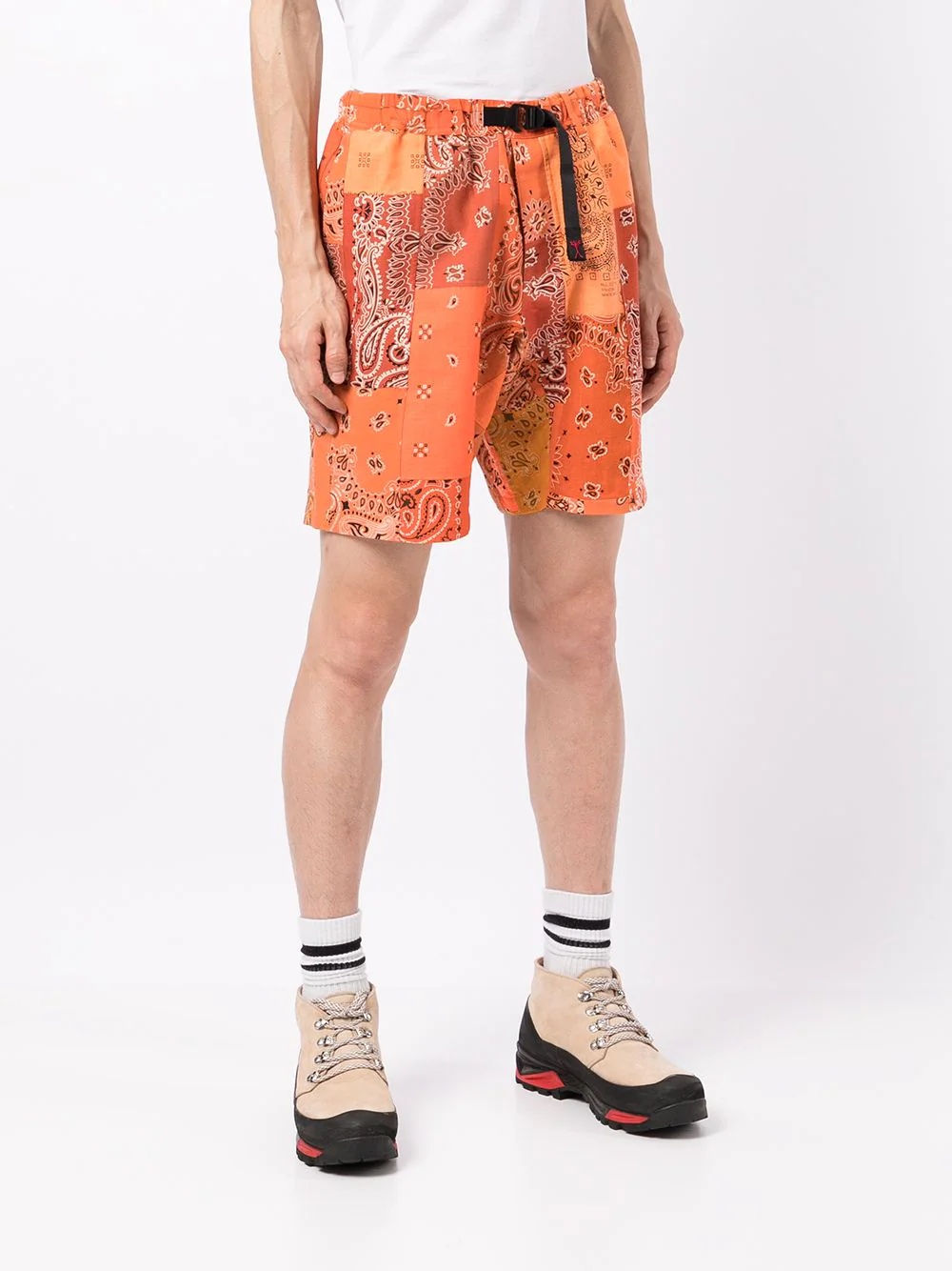 paisley-print buckle-fastening shorts - 3