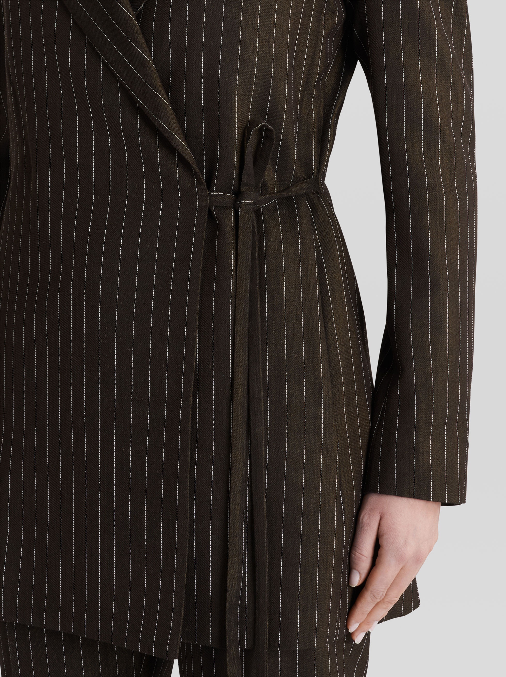 STRIPED WOOL MIX JACKET - 2
