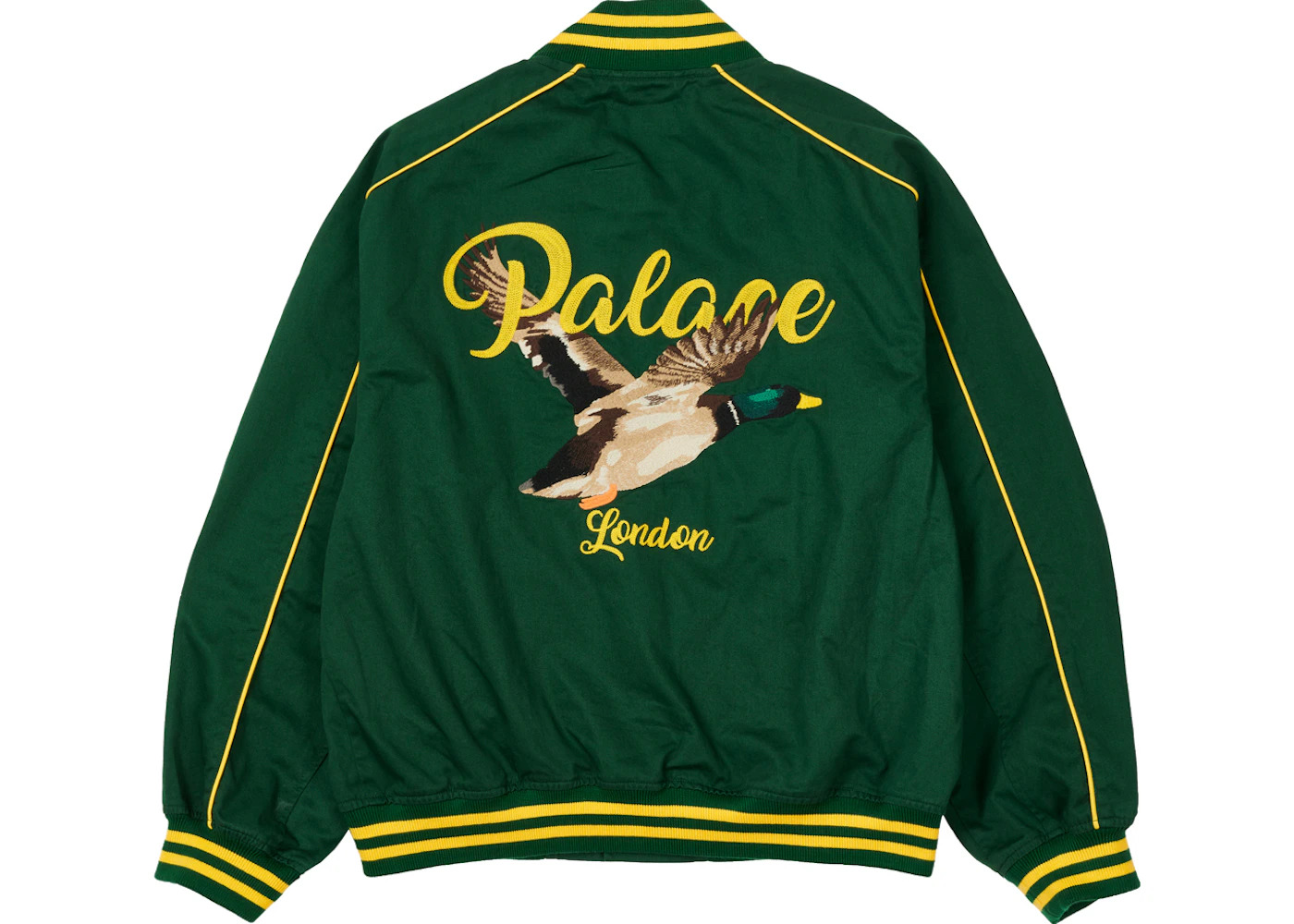 Palace Chain Stitch Bomber Jacket Green - 1