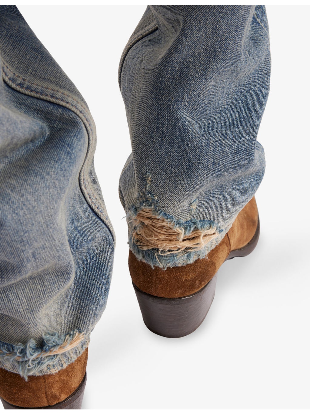 Vintage-Wash Tapered Denim Jeans - 6