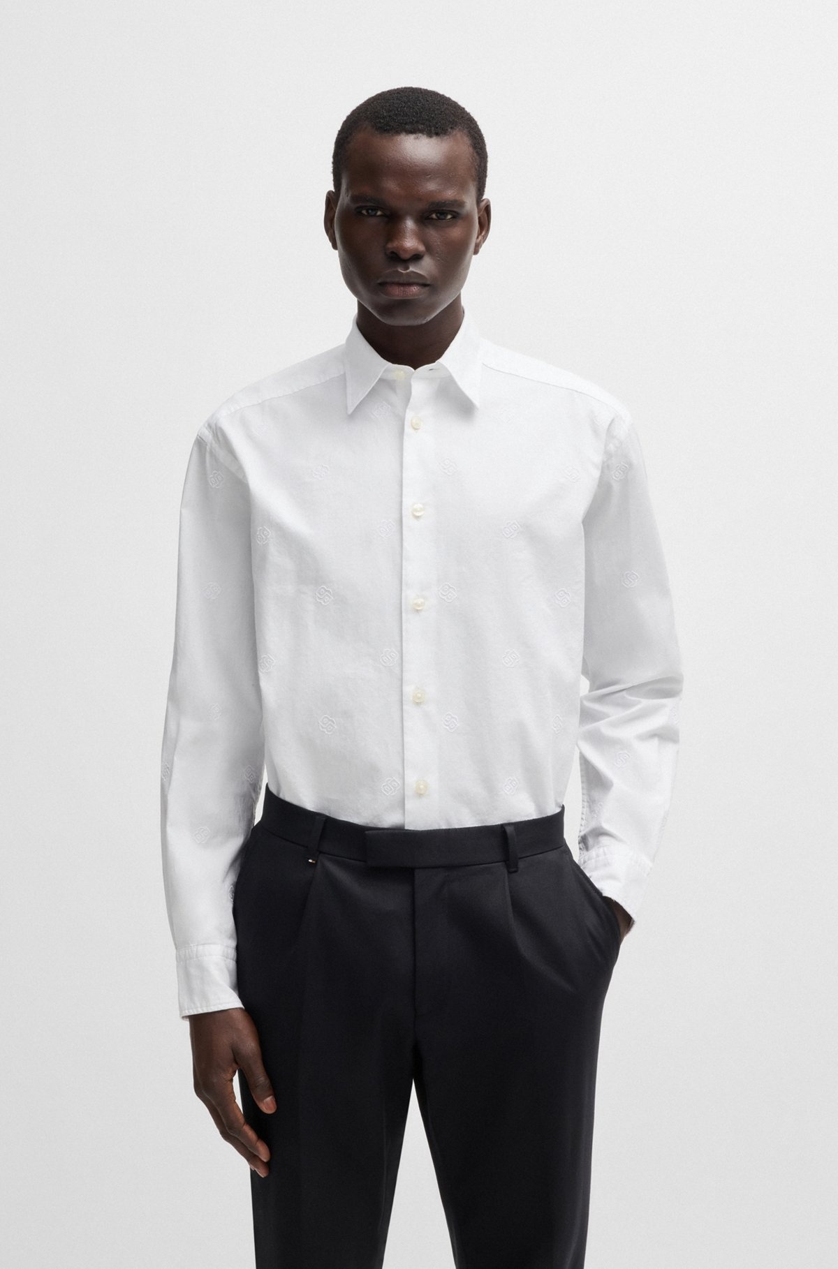 RELAXED-FIT COTTON SHIRT WITH EMBROIDERED DOUBLE B MONOGRAMS - 2
