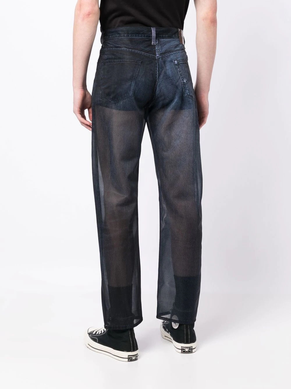 distressed-effect denim trousers - 4