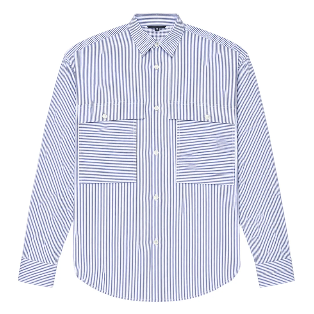 Cotton Stripe Long Sleeve Shirt - 1