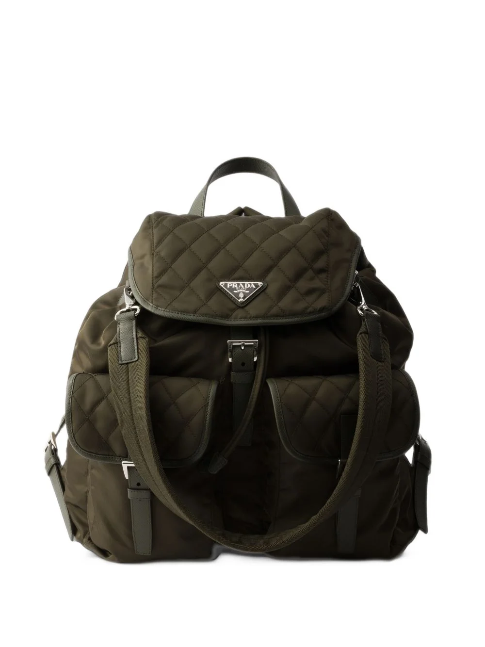 Re-Nylon and leather backpack - 1