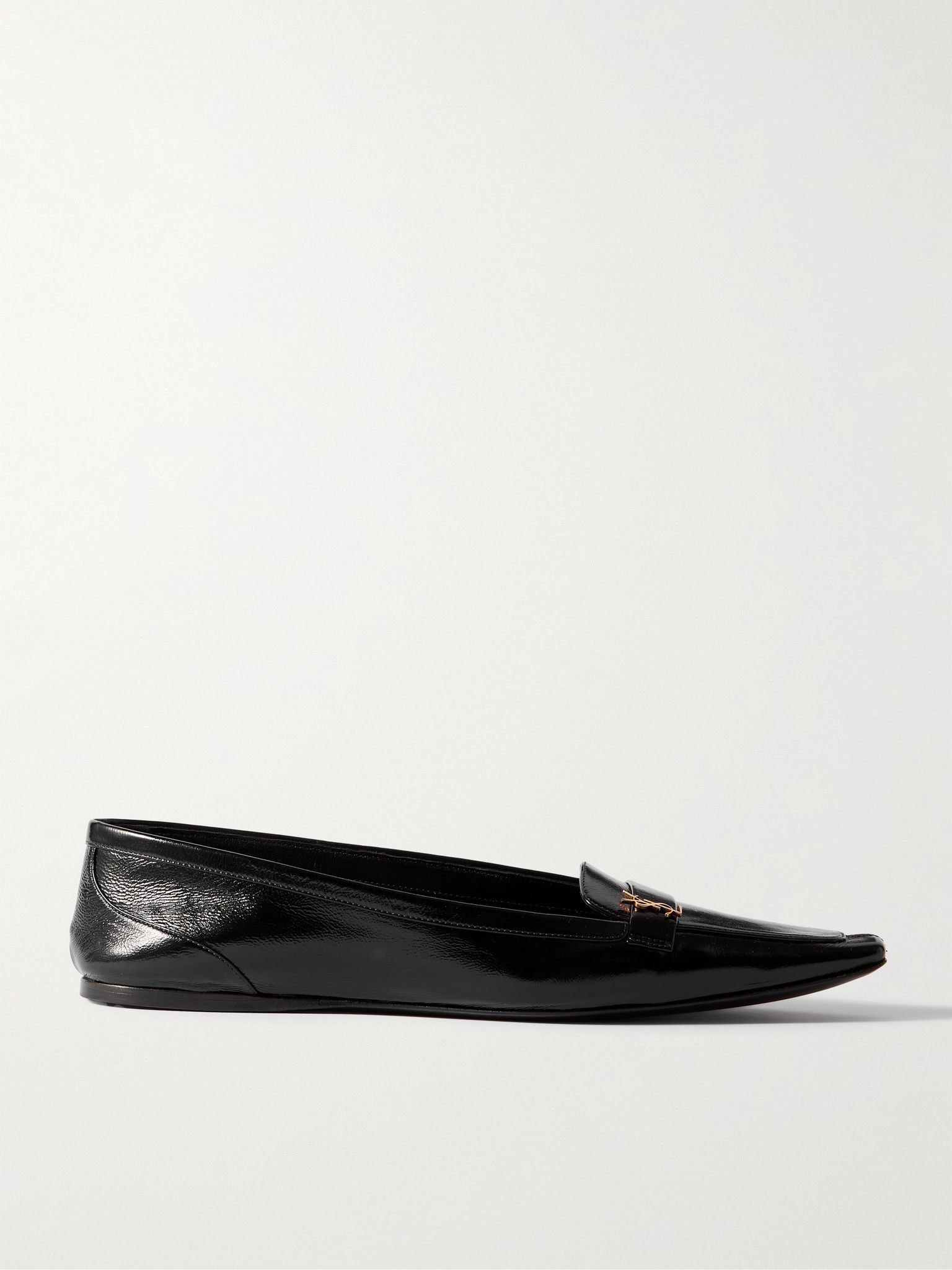 Poppy logo-embellished leather loafers Black - 1