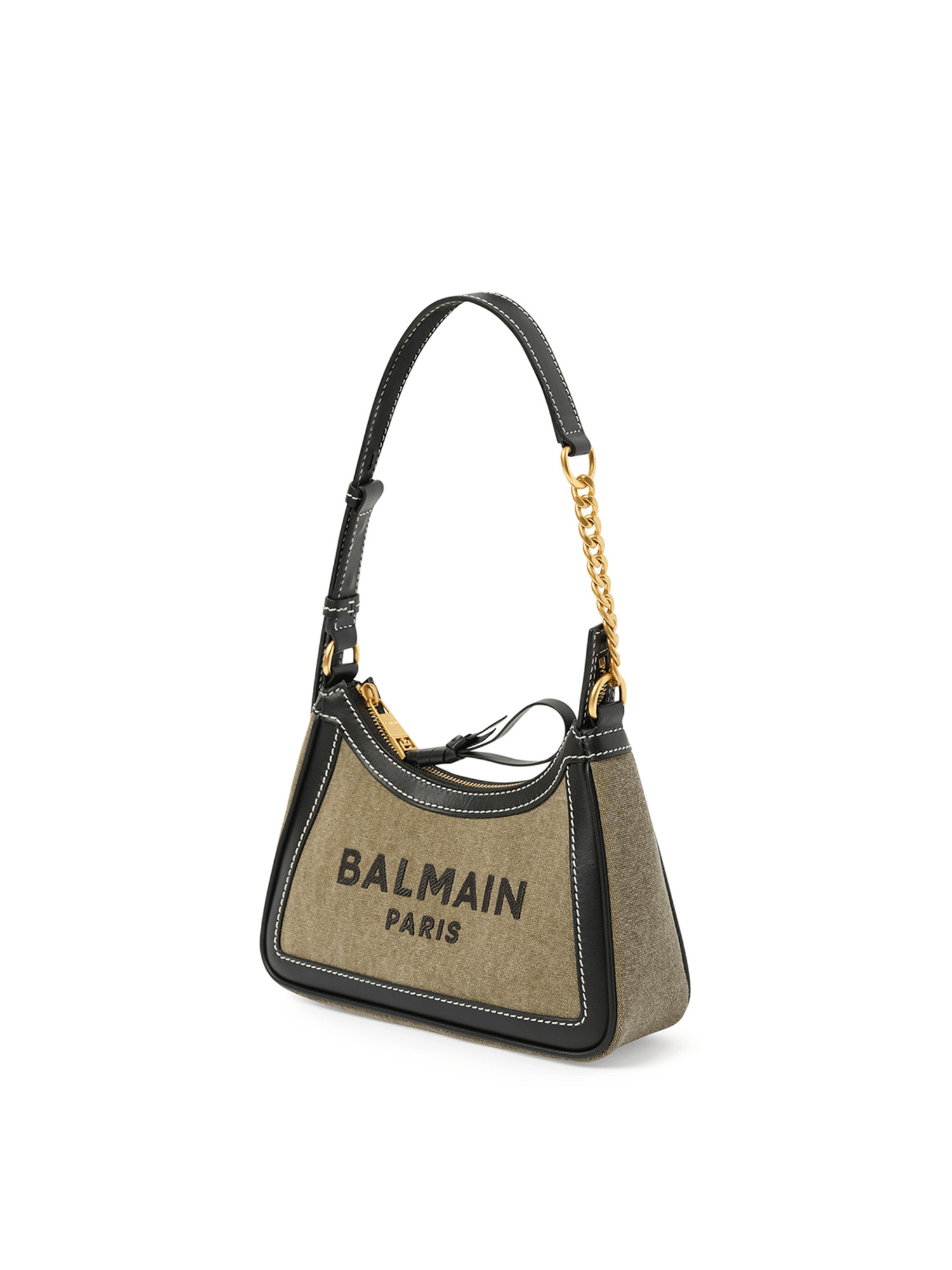 B-Army Shoulder Canvas Bag in Khaki/Black - 2