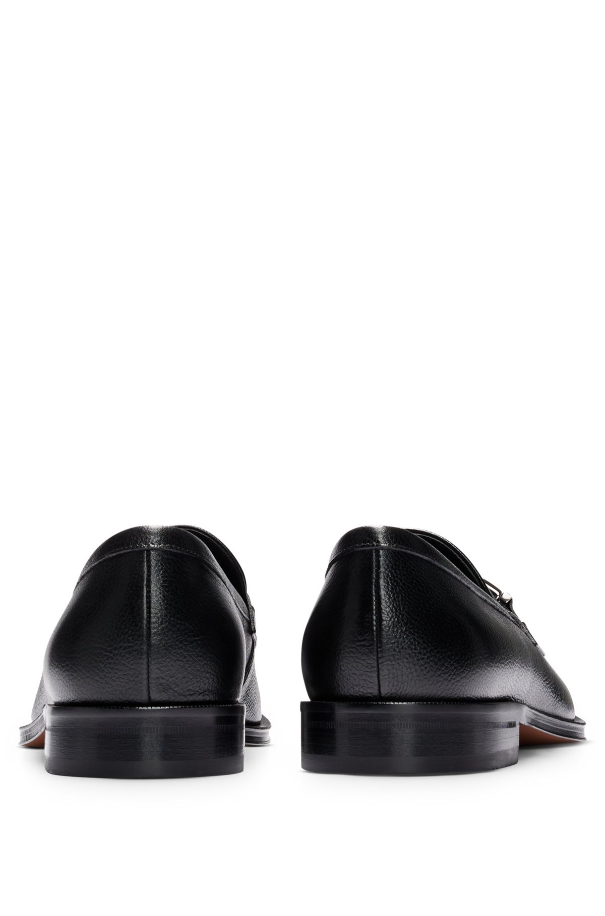 GRAINED-LEATHER LOAFERS WITH BRANDED TRIM AND APRON TOE - 5
