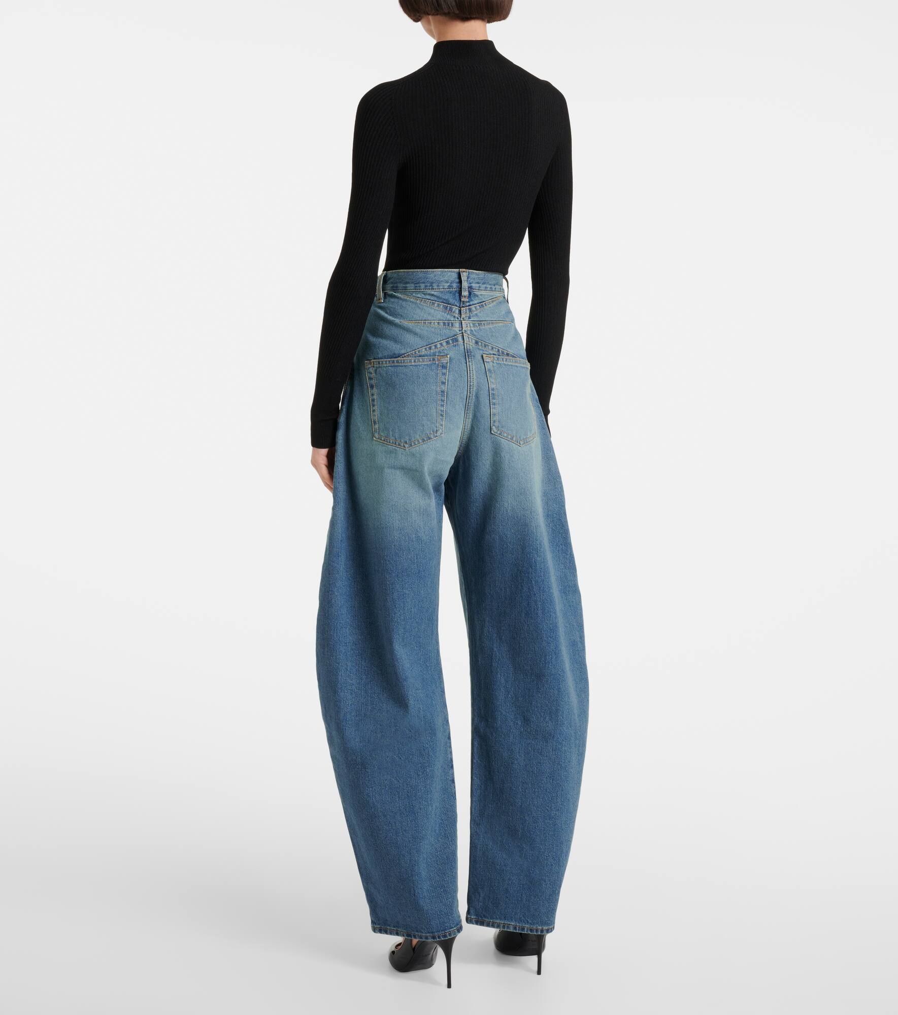 High-rise barrel-leg jeans - 3