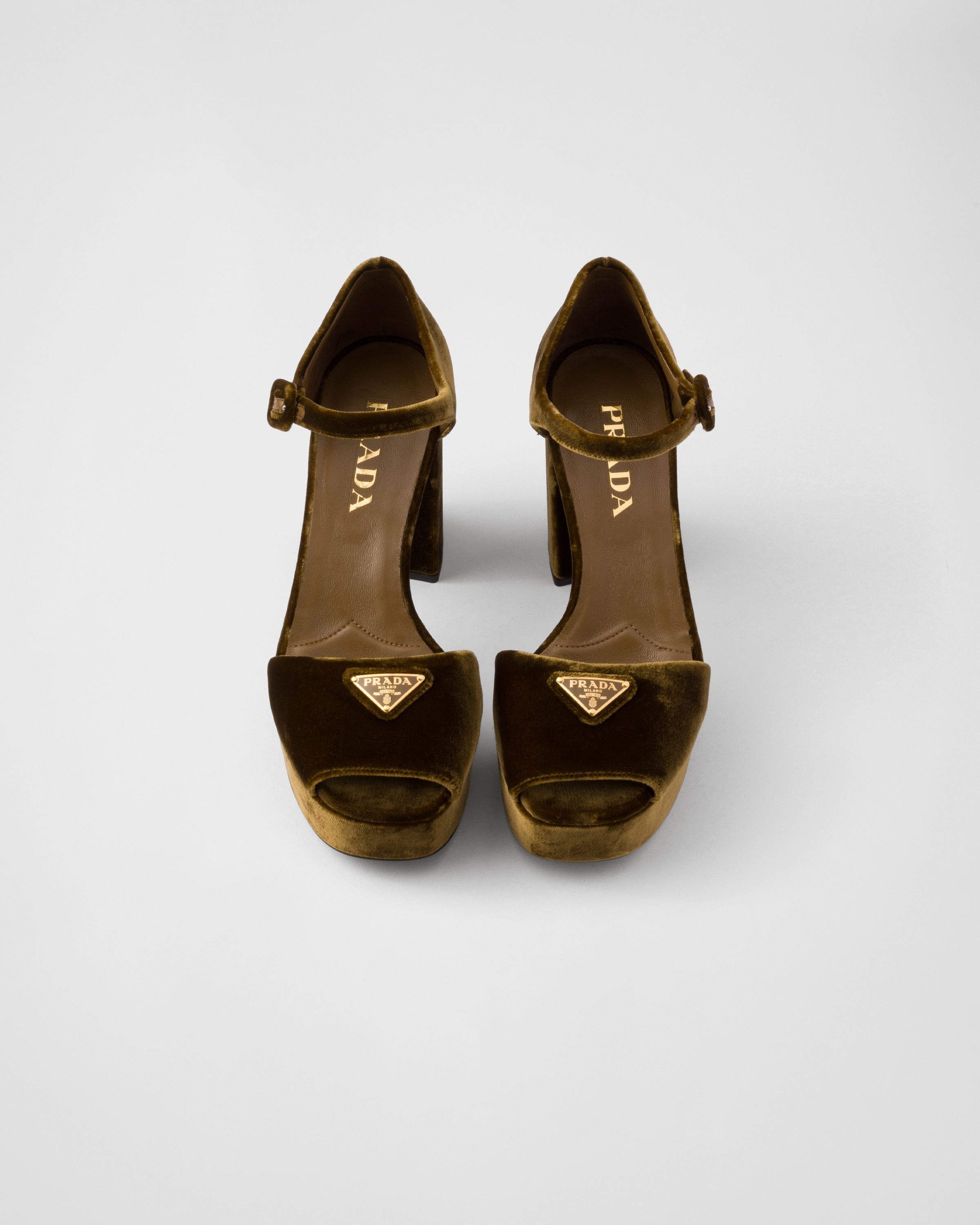 Velvet platform sandals - 3