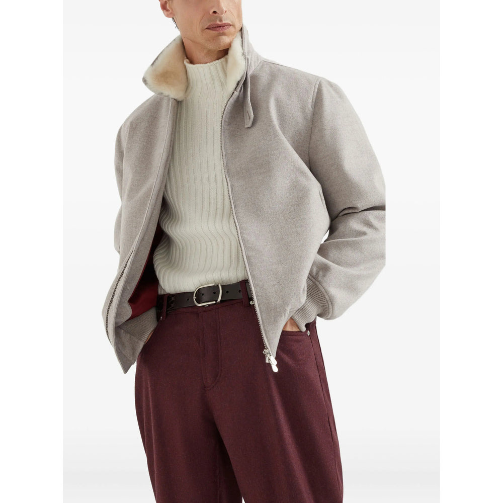 Brunello Cucinelli Grey Jackets - Bomber Jackets Men - 2