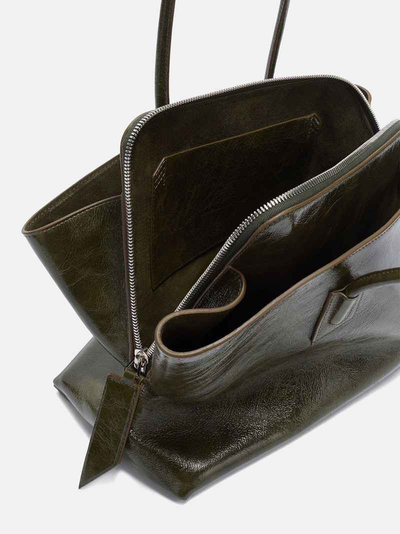 THE ATTICO ''LA PASSEGGIATA MEDIUM'' OLIVE BROWN TOP HANDLE outlook