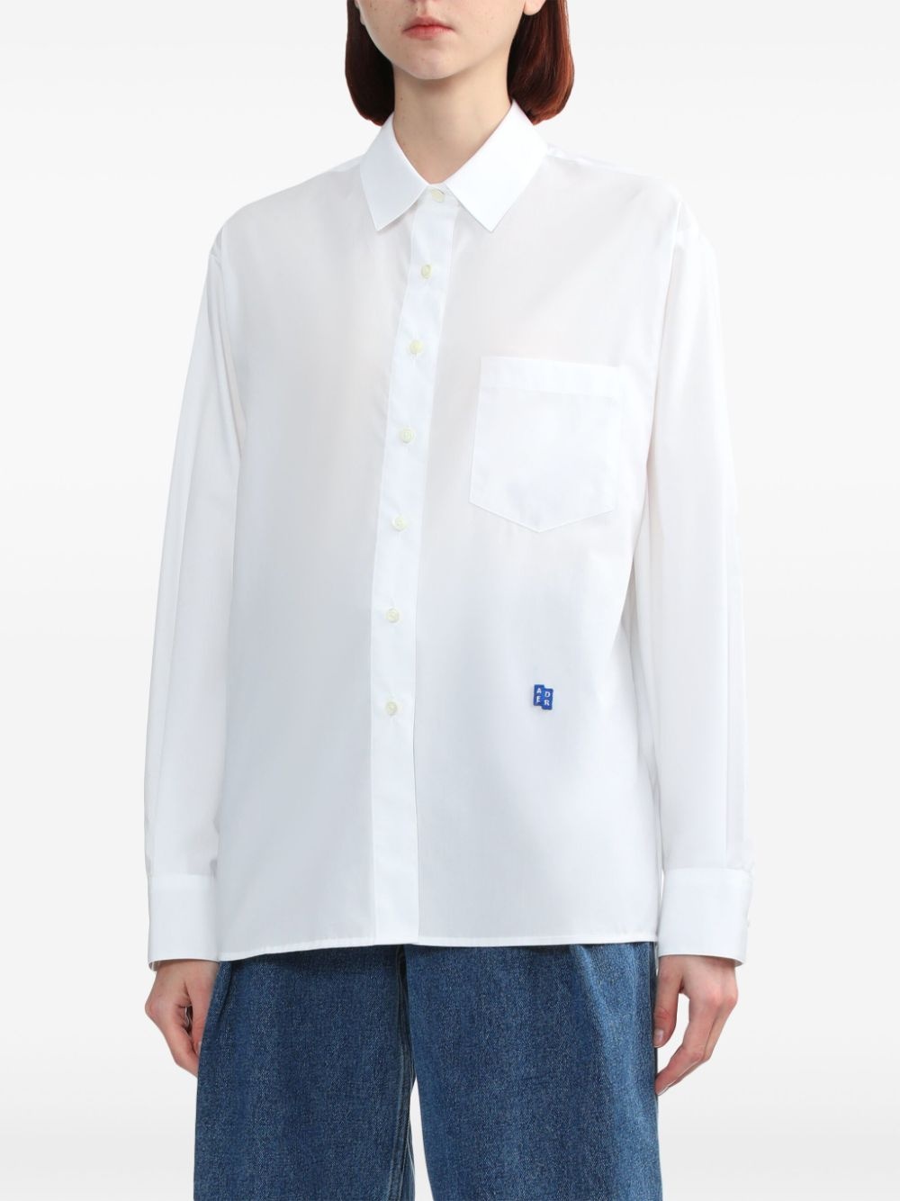 logo-embroidered cotton-poplin shirt - 3