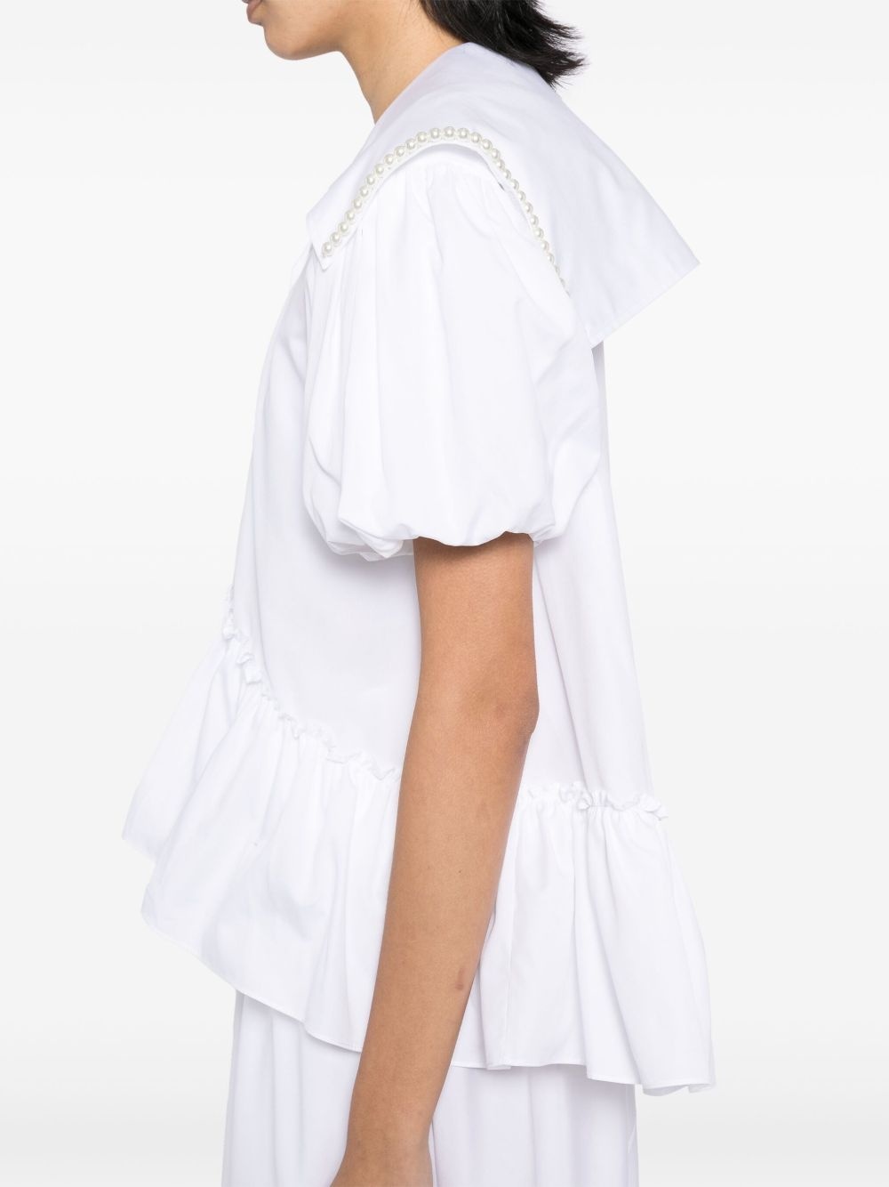 sailor-collar puff-sleeves shirt - 5